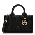 Calfskin Macrocannage Mini Book Tote Black