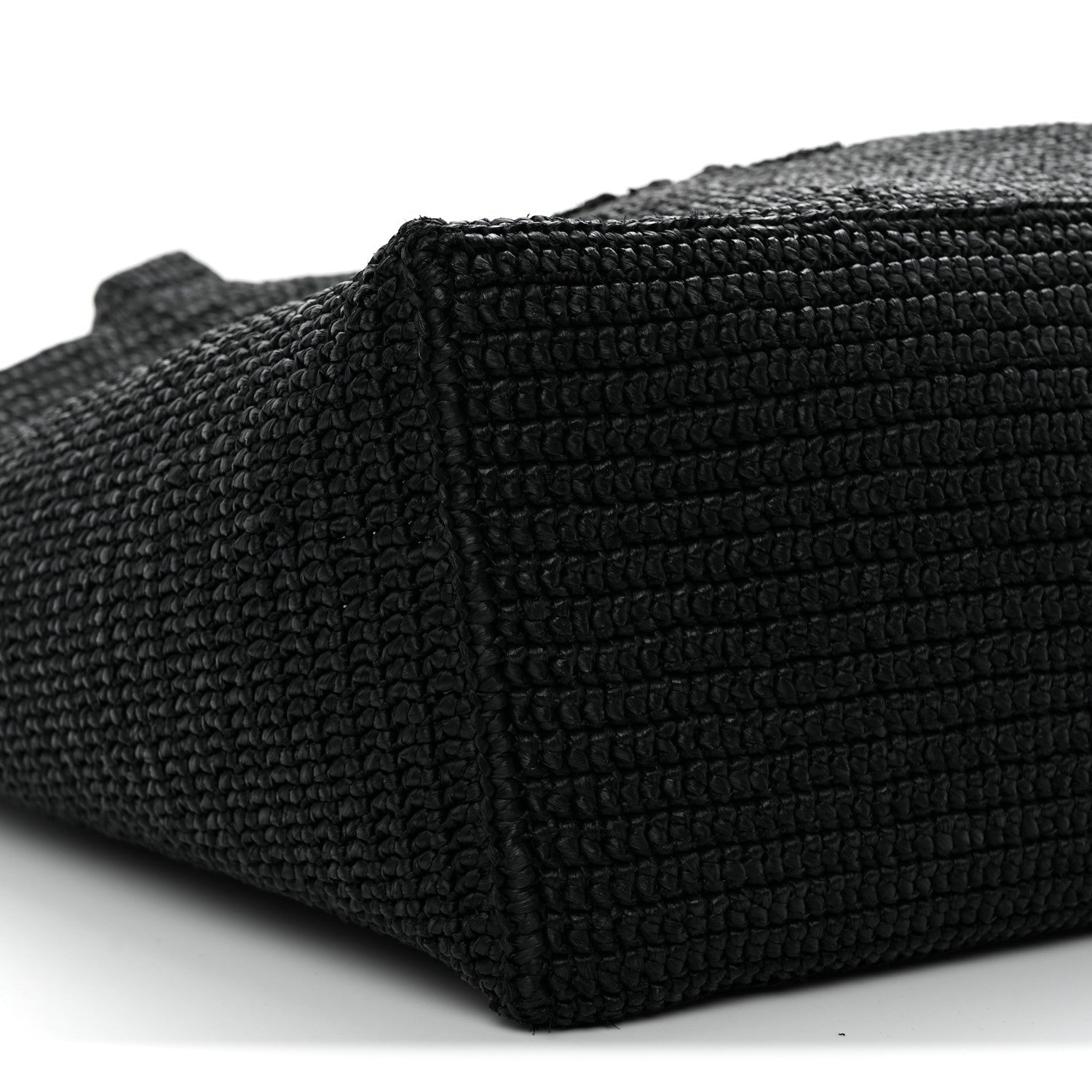 Raffia Wide Tote Black