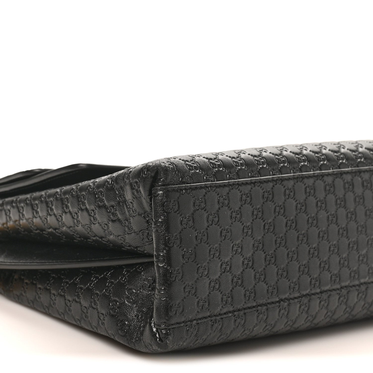 GG Grainy Calfskin Large Chain Shoulder Bag Black