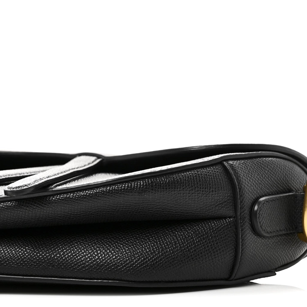 Grained Calfskin Saddle Bag Black