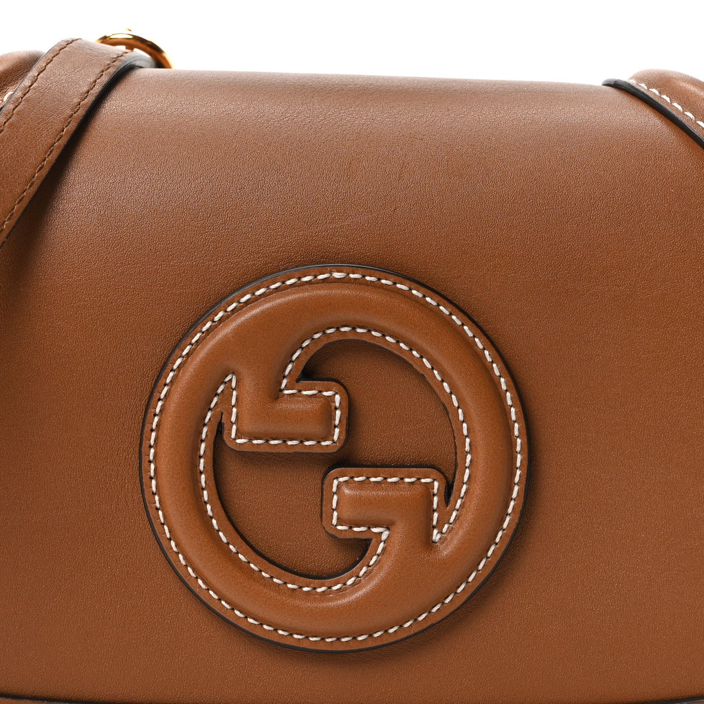 Roxy Calfskin Medium Blondie Top Handle Bag Brown