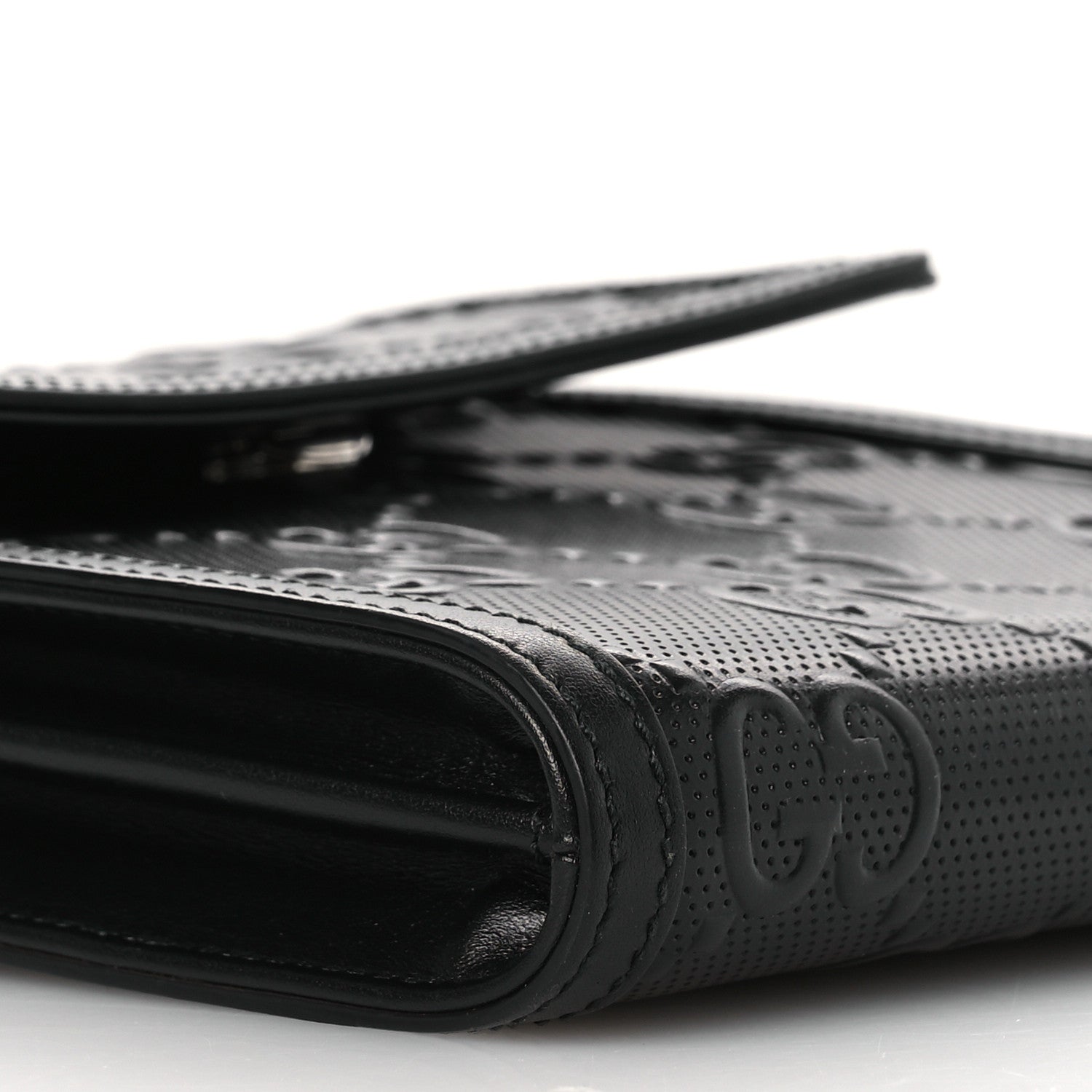 Calfskin GG Tennis Embossed Messenger Bag Black