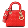 Lambskin Cannage Small My ABCDior Lady Dior Red