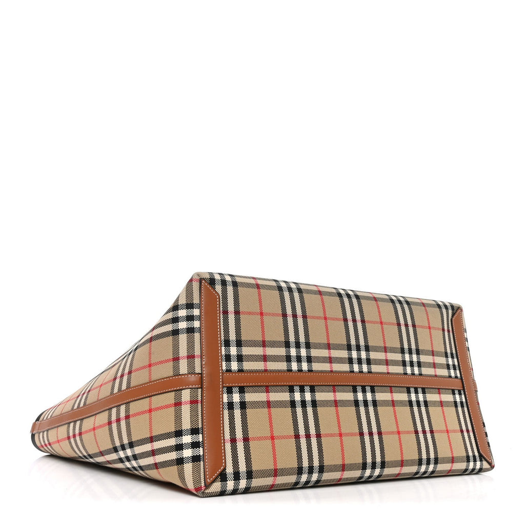 Cotton Vintage Check Large London Tote Bag Briar Brown Black