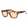 Tom Ford Sunglasses Square Full Rim, Blonde Havana Frame and Brown Lens FT023753E