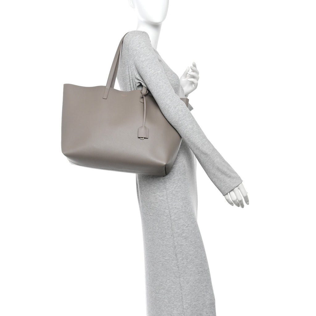 Calfskin Large Shopping Tote Oyster Gray