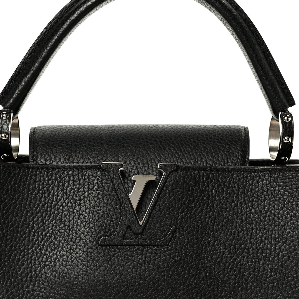 Taurillon Capucines MM Black Fuchsia