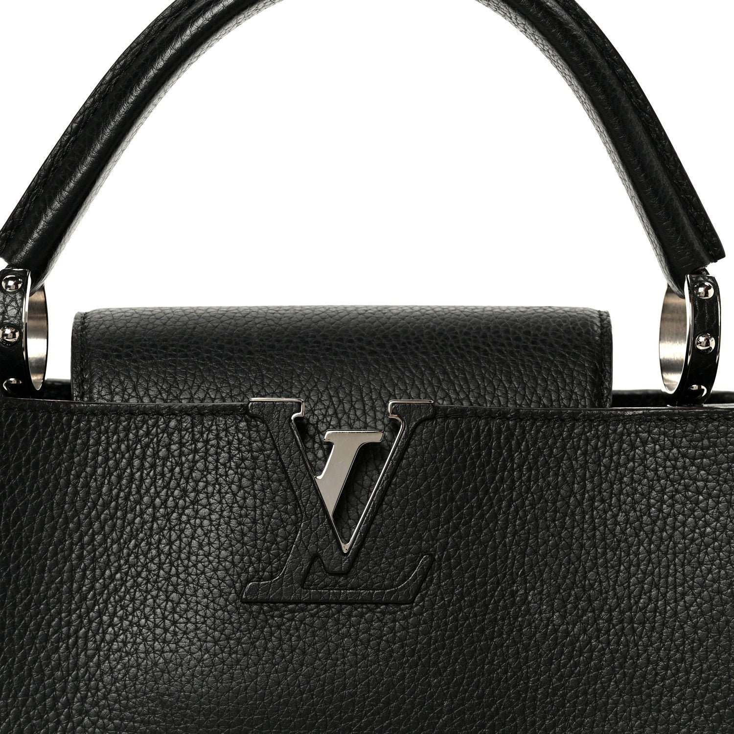 Taurillon Capucines MM Black Fuchsia