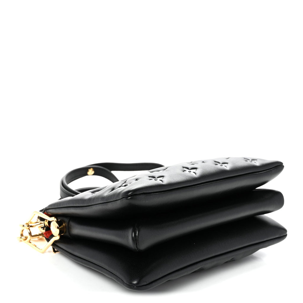 Lambskin Embossed Monogram Coussin BB Black