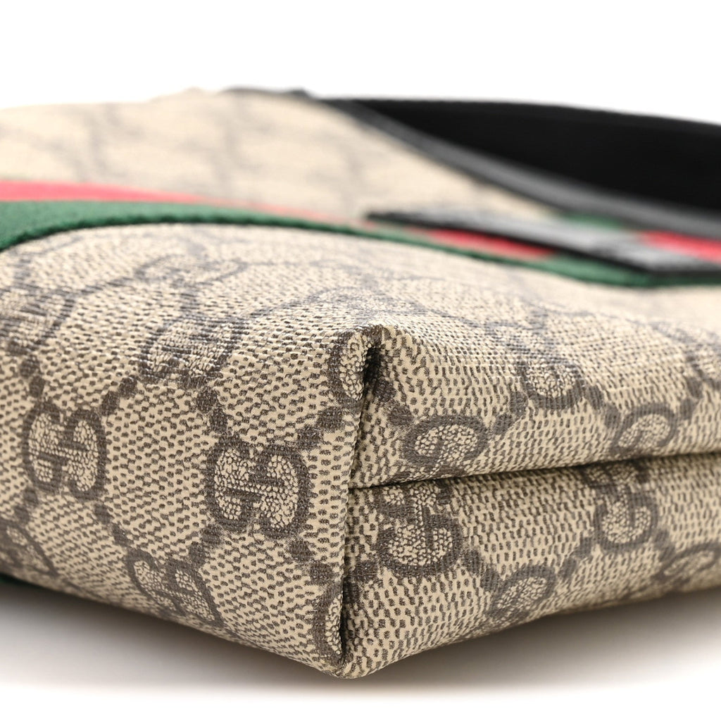 GG Supreme Monogram Web Messenger Bag Black