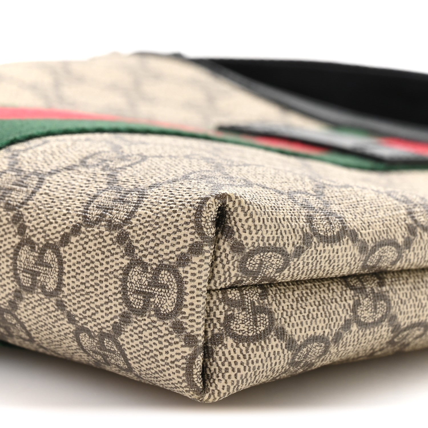 GG Supreme Monogram Web Messenger Bag Black