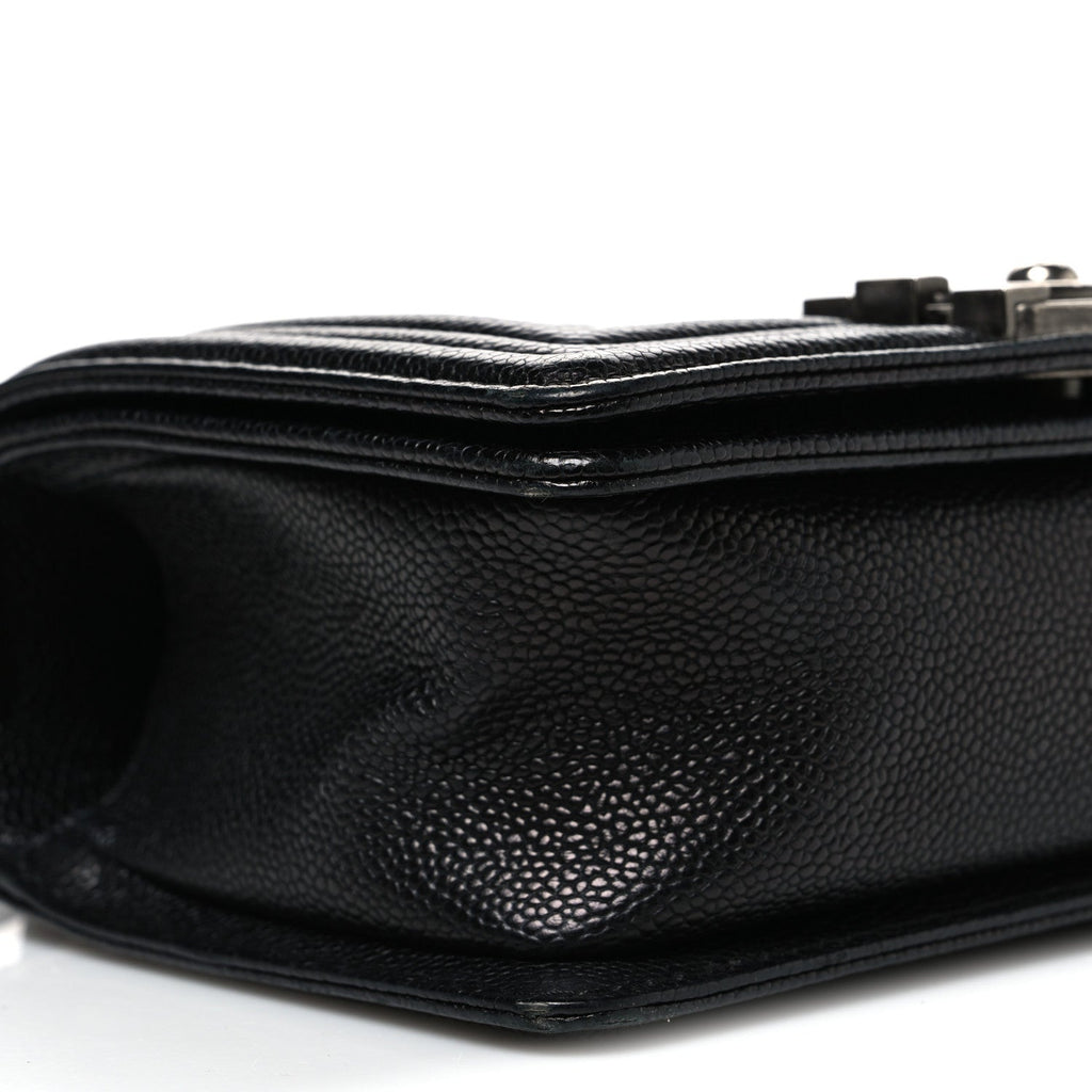 Caviar Quilted Small Boy Flap Black