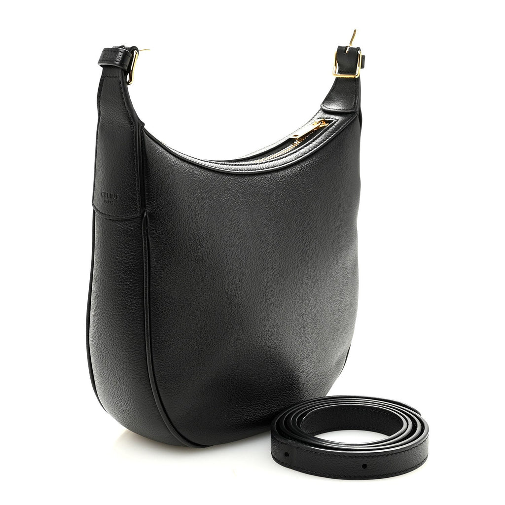 Supple Calfskin Cuir Triomphe Small Heloise Shoulder Bag Black