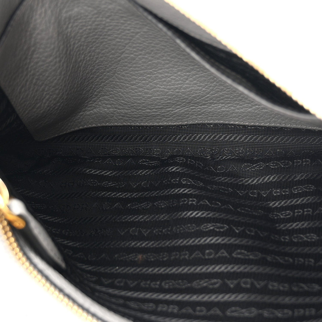 Vitello Phenix Zippered Shoulder Bag Marmo