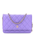 Caviar Quilted Wallet On Chain WOC Purple