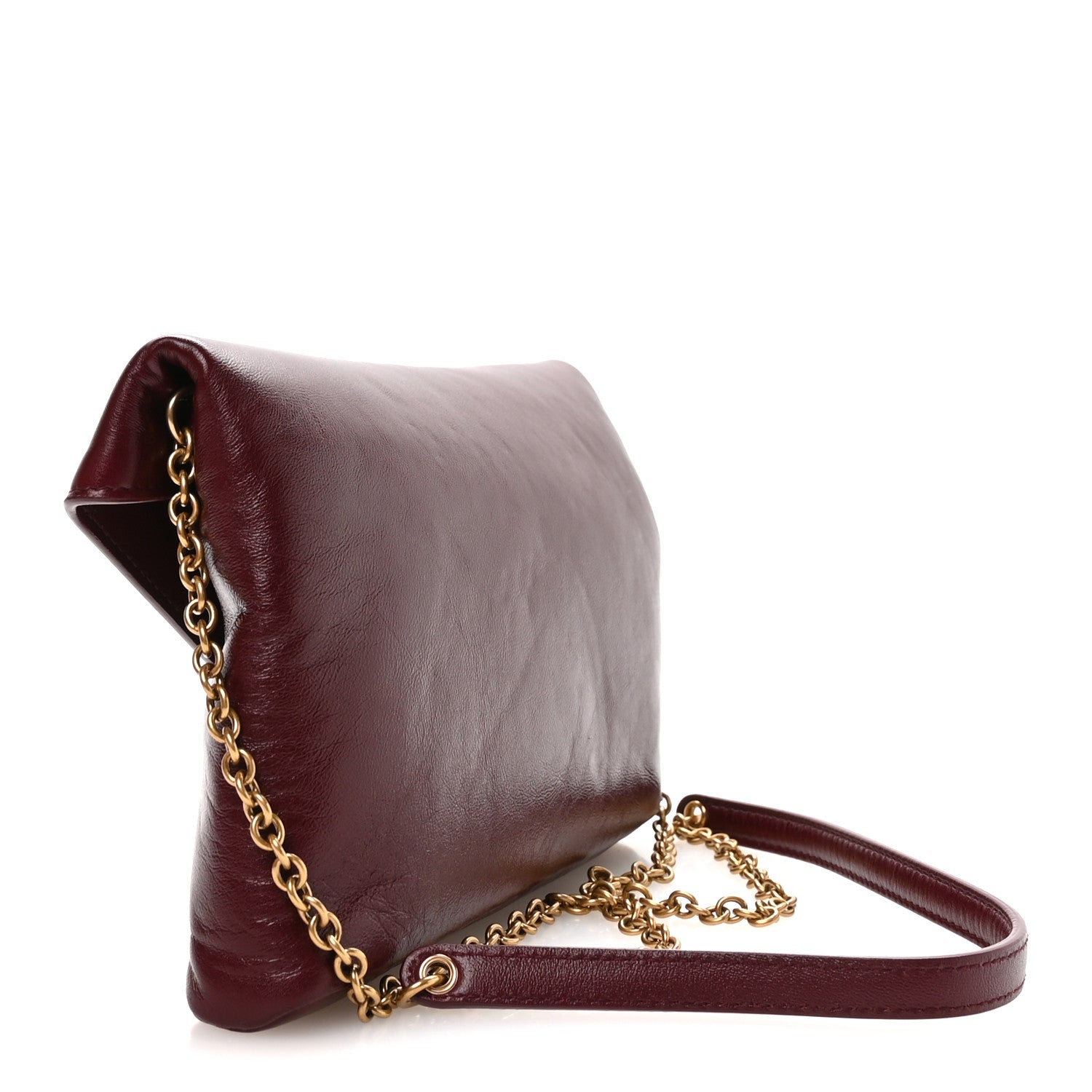Lambskin Small Cassandre Envelope Pouch Dark Ruby