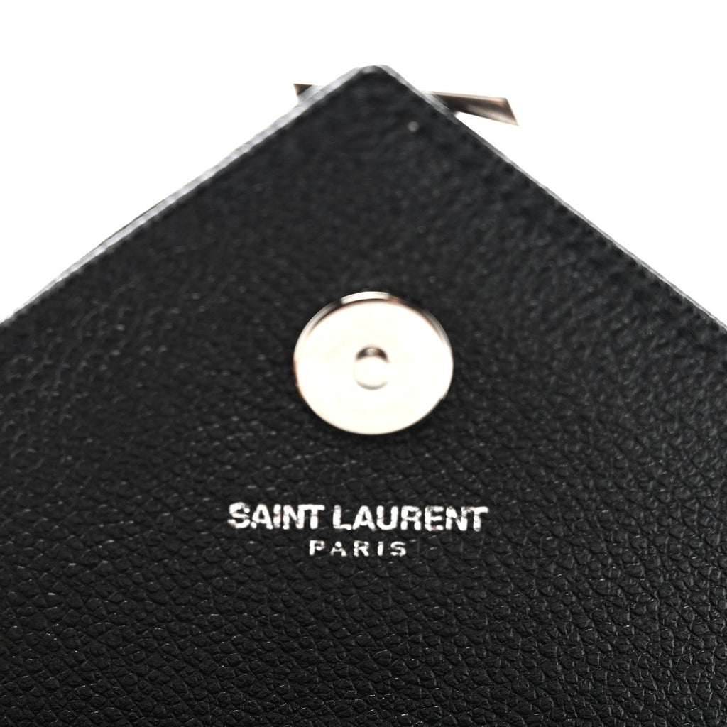 Grained Calfskin Matelasse Chevron Classic Monogram Baby Chain Bag Black