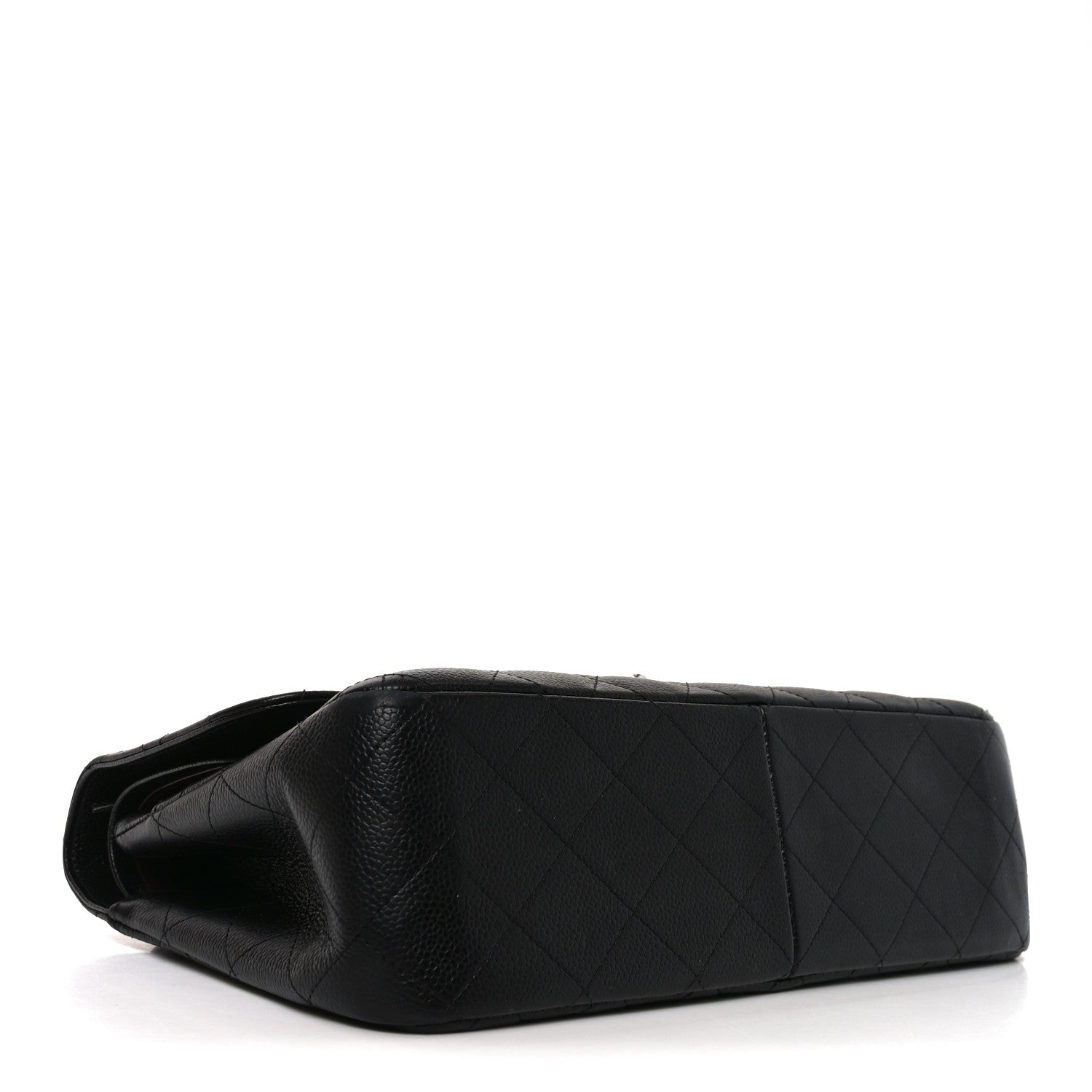 Caviar Quilted Jumbo Double Flap Black