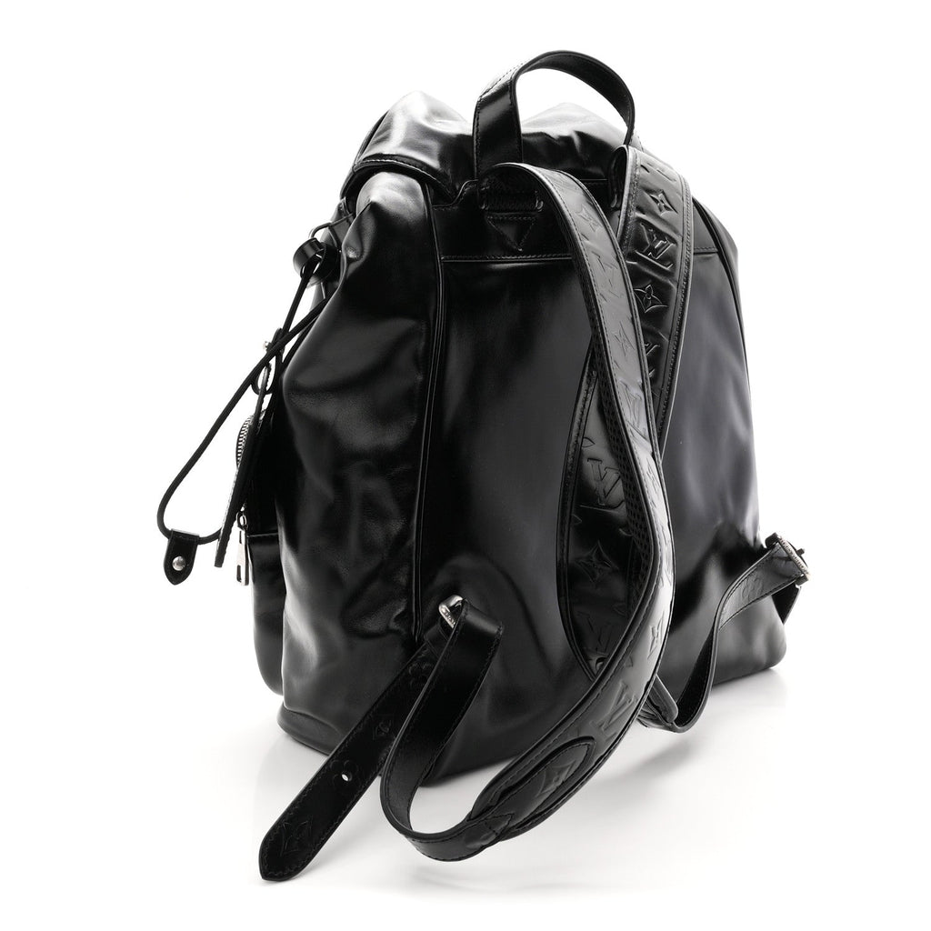 Shiny Calfskin Montsouris Cargo Backpack Black