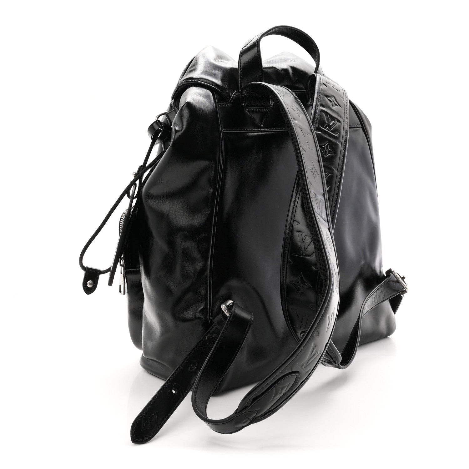 Shiny Calfskin Montsouris Cargo Backpack Black