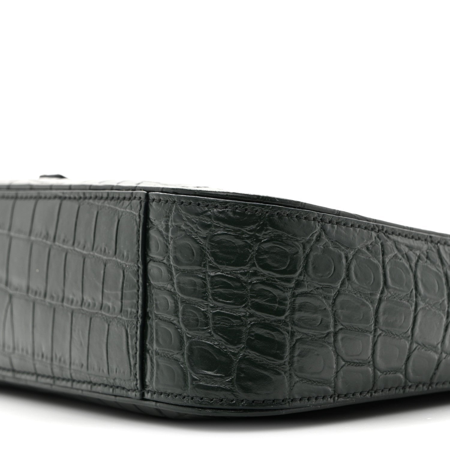Calfskin Crocodile Embossed LE 5 A 7 Hobo Vert Fonce