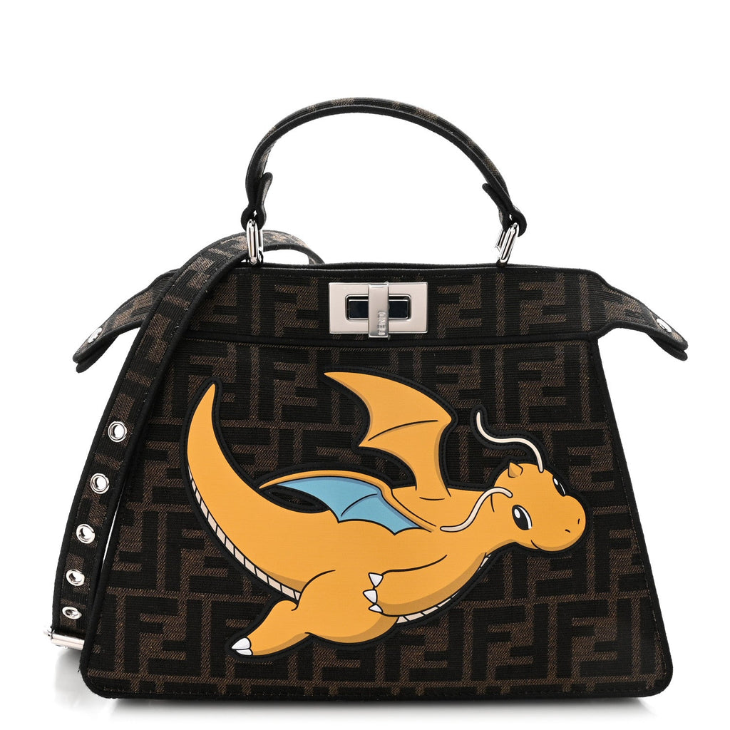 X FRGMT X POKEMON Fabric Jacquard FF 1974 Pokemon Inlay Peekaboo I See U Petite Satchel Tobacco Moro Giallo