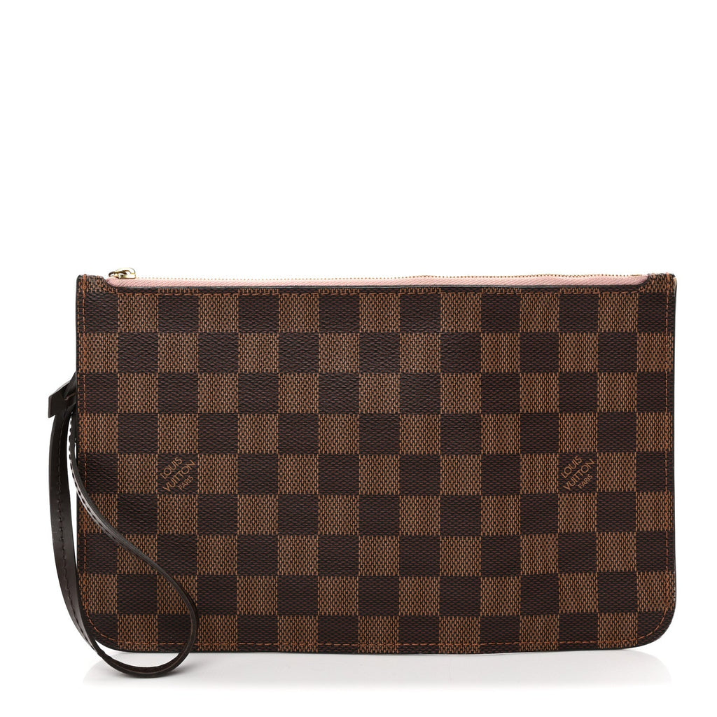 Damier Ebene Neverfull MM GM Pochette Rose Ballerine