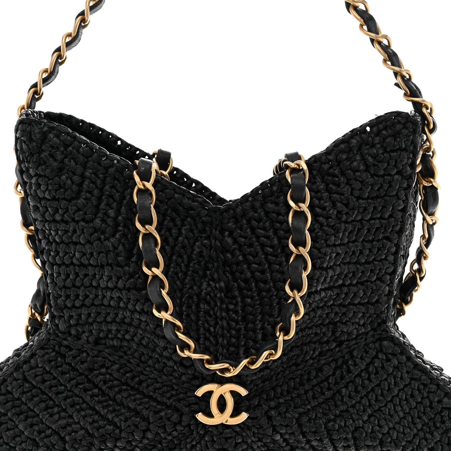 Raffia Star Coco Beach Bag Black