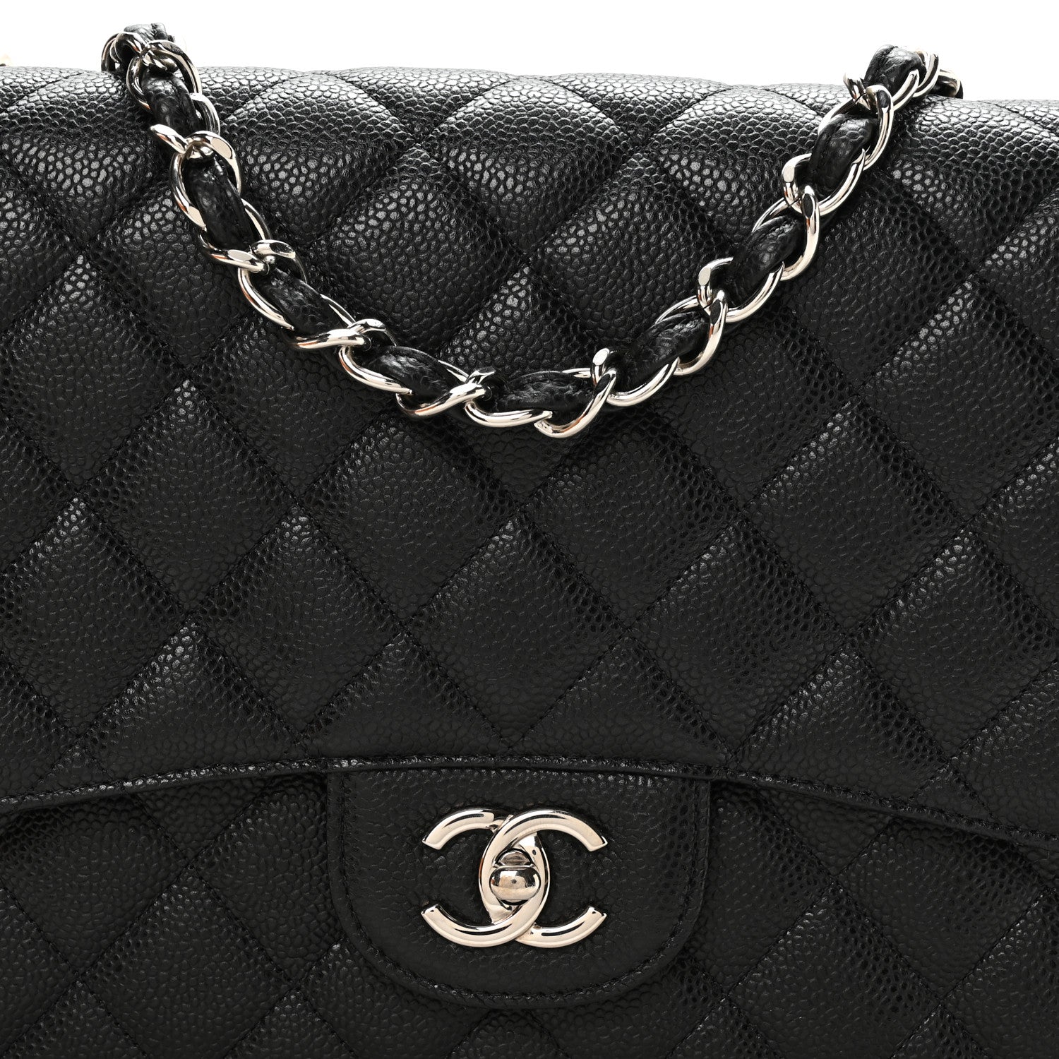 Caviar Quilted Jumbo Single Flap Black