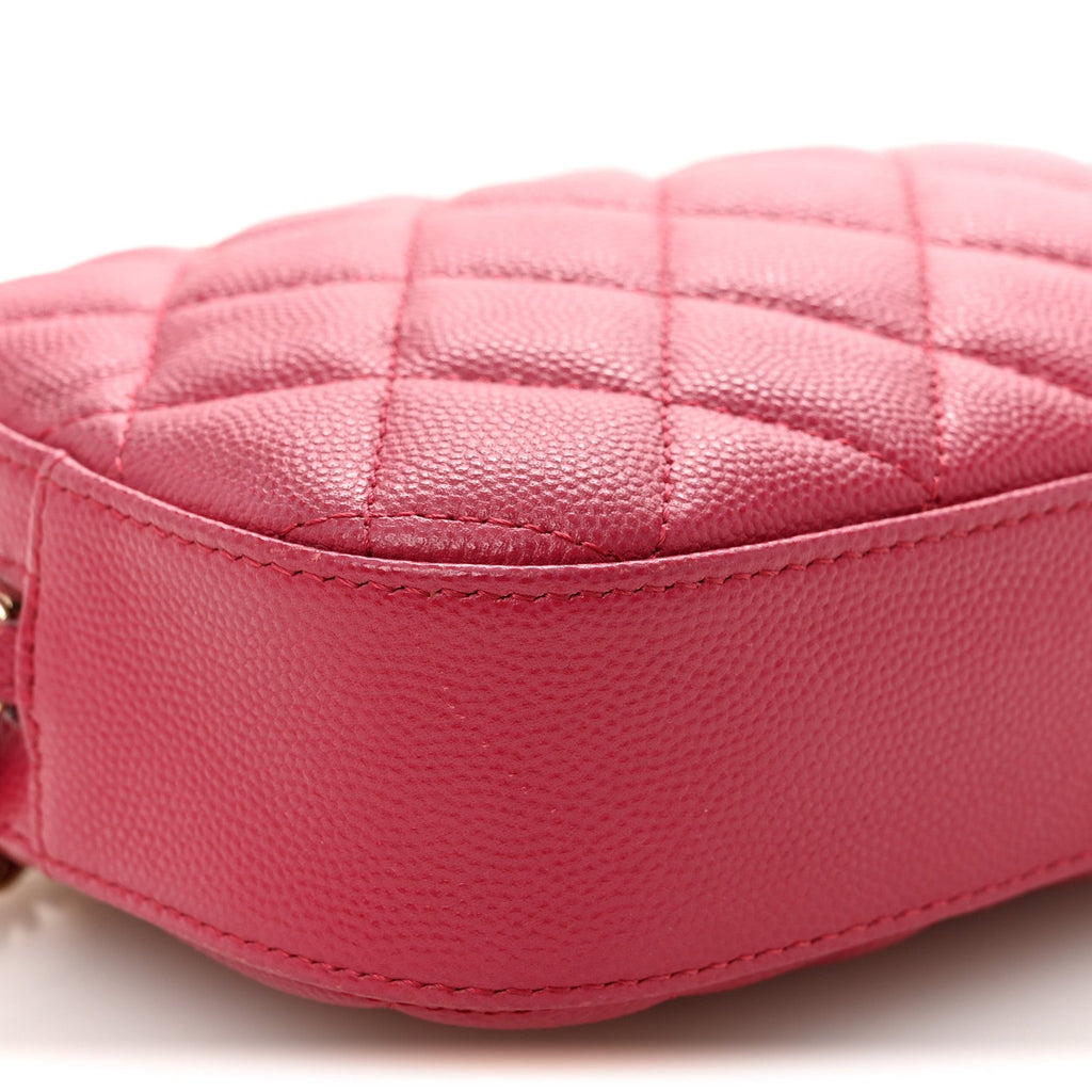Caviar Quilted Camera Case Dark Pink