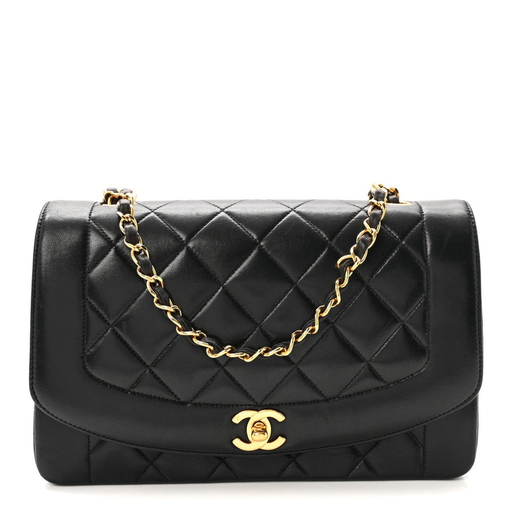 Lambskin Quilted Small Single Flap Black