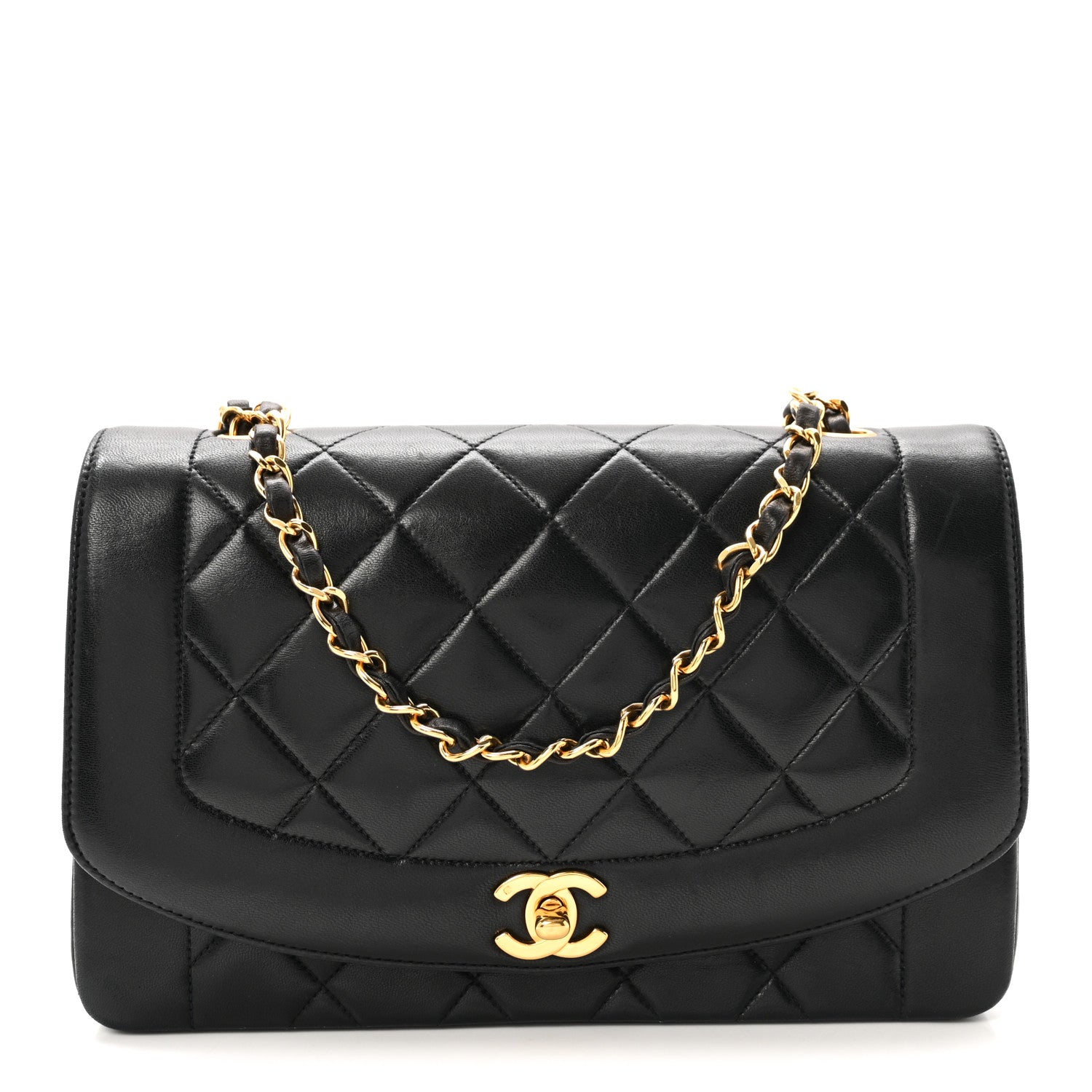Lambskin Quilted Small Single Flap Black