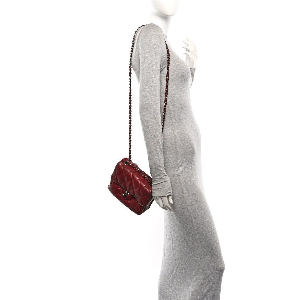 Lambskin Quilted Mini Chanel 3 Flap Red