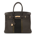 Taurillon Clemence Lizard Club Birkin 35 Etain Graphite