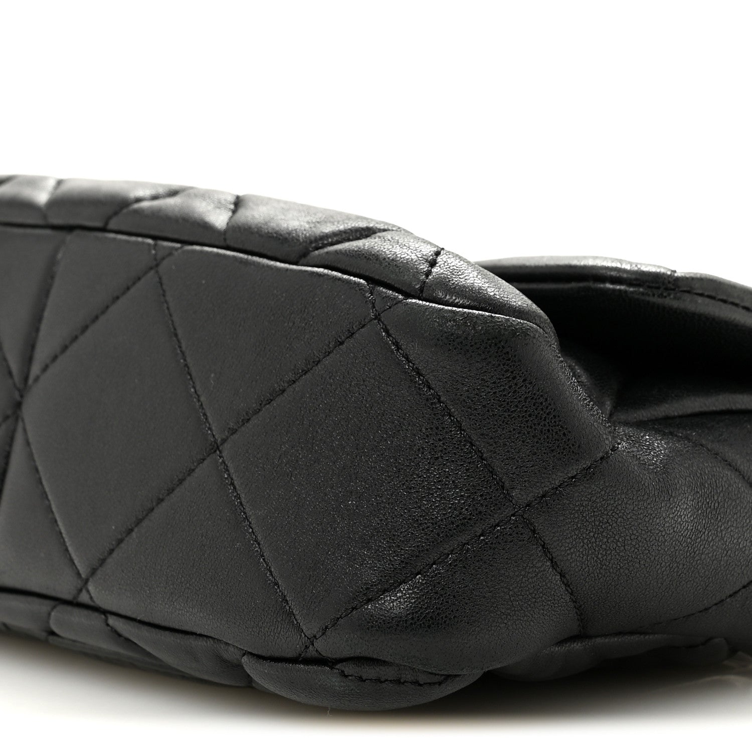 Lambskin Plexiglass Quilted Coco Love Flap Black