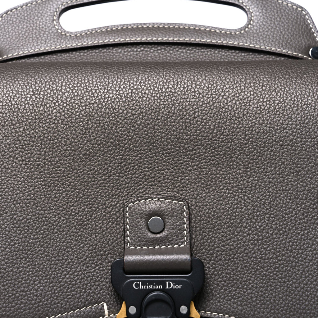 Grained Calfskin Maxi Gallop Sling Bag Grey
