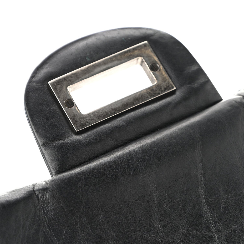 Aged Calfskin Quilted 2.55 Reissue 227 Flap Black