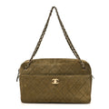 Suede Calfskin Quilted Camerissimo Camera Case Dark Khaki