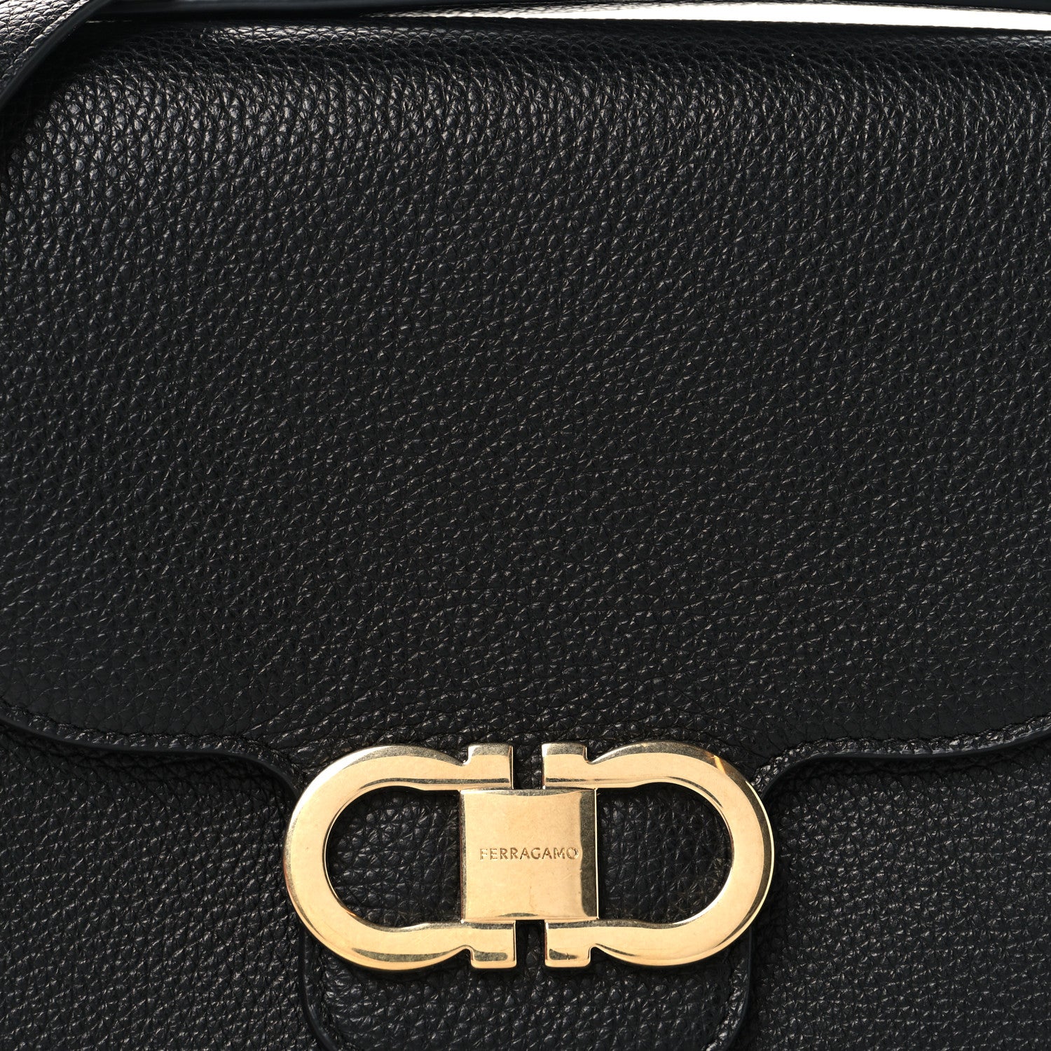 Calfskin Double Gancini Crossbody Black