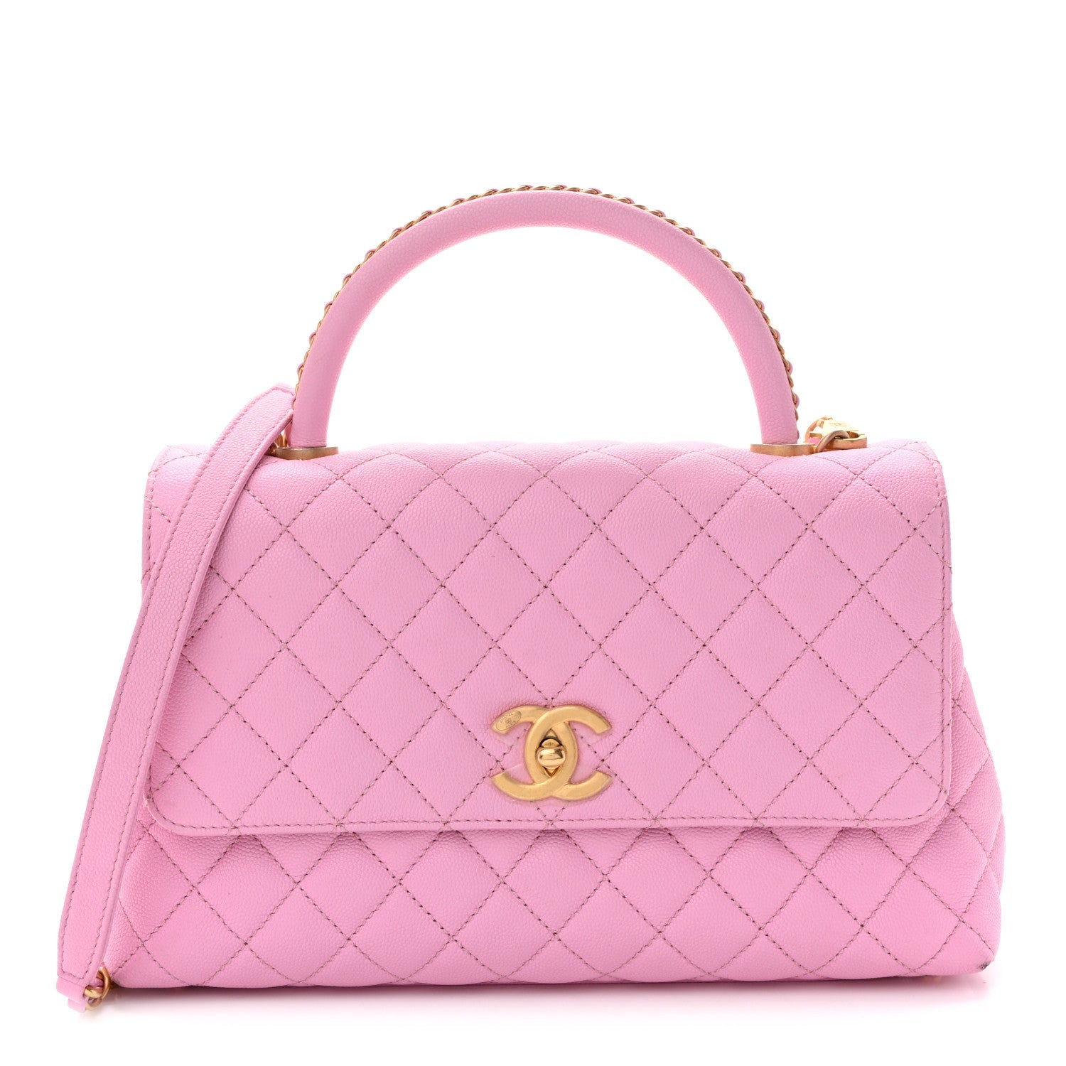 Caviar Quilted Small Coco Chain Handle Flap Lilac