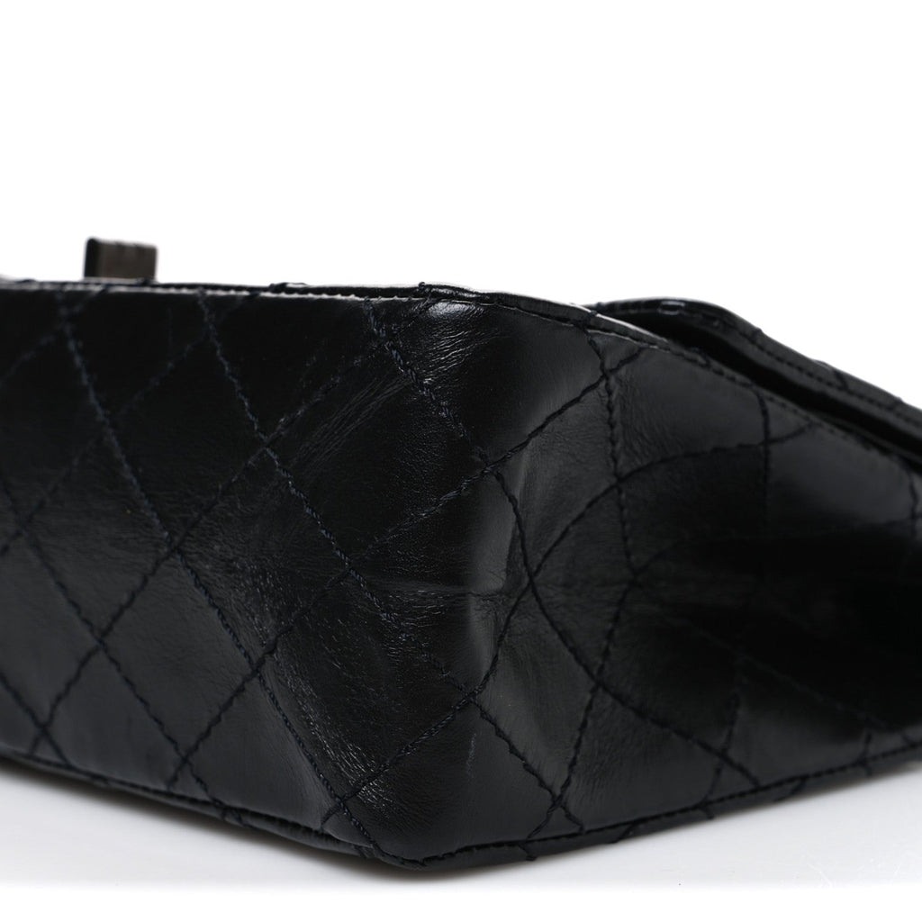 Aged Calfskin Quilted 2.55 Reissue 225 Flap  So Black