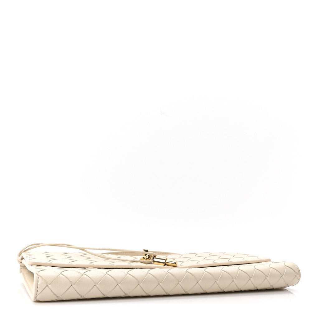 Nappa Intrecciato Long Andiamo Top Handle Clutch Sea Salt