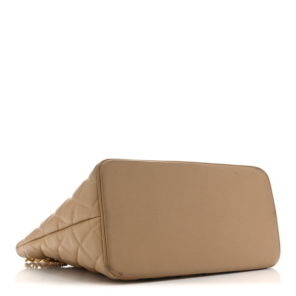 Caviar Quilted Medallion Tote Beige Beige