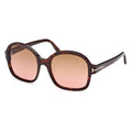 Tom Ford Sunglasses Oval Full Rim, Shiny Black Frame and Smoke Gradient Lens FT103401B