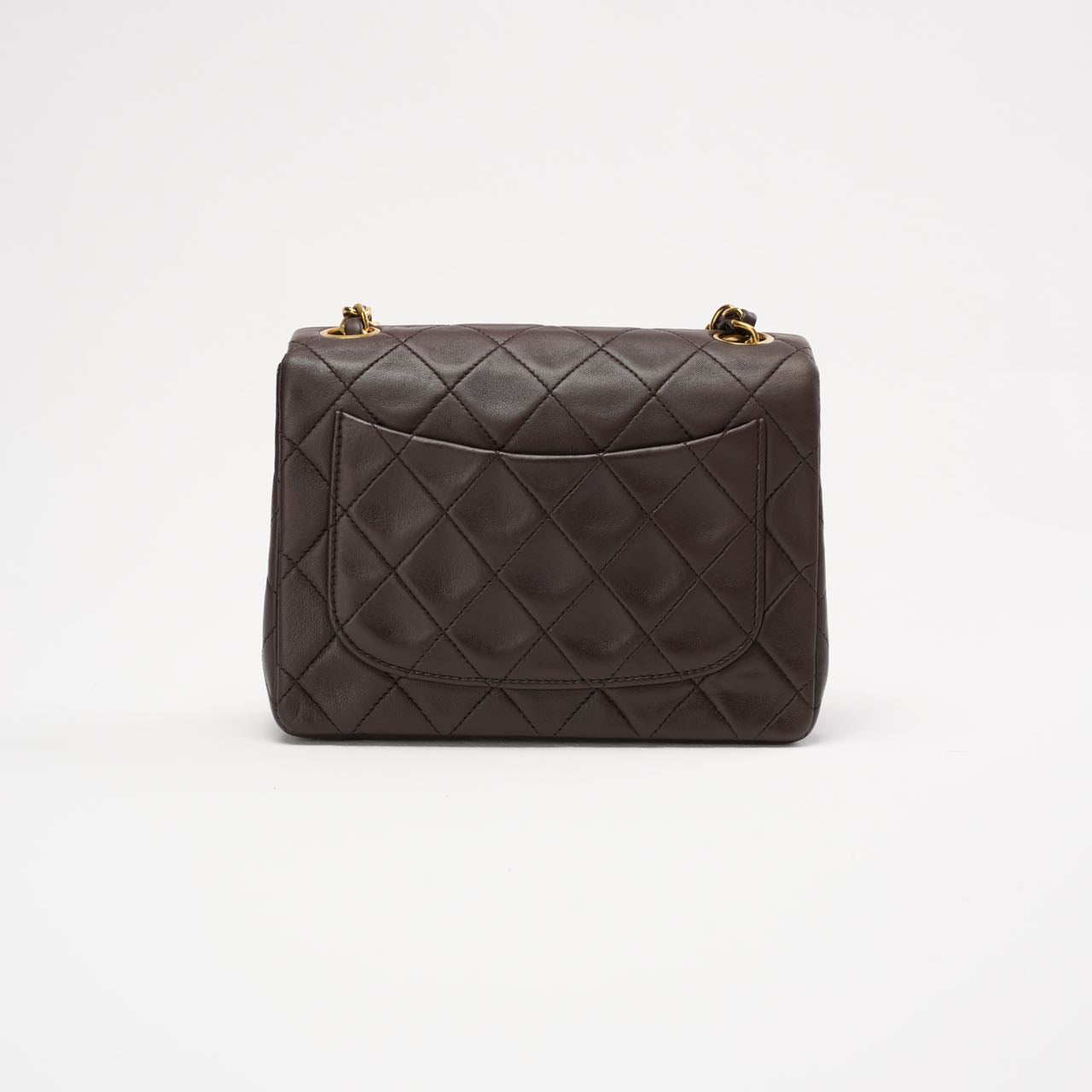 “Rare” Chanel Timeless Mini Square Flap Lamb Brown 1994