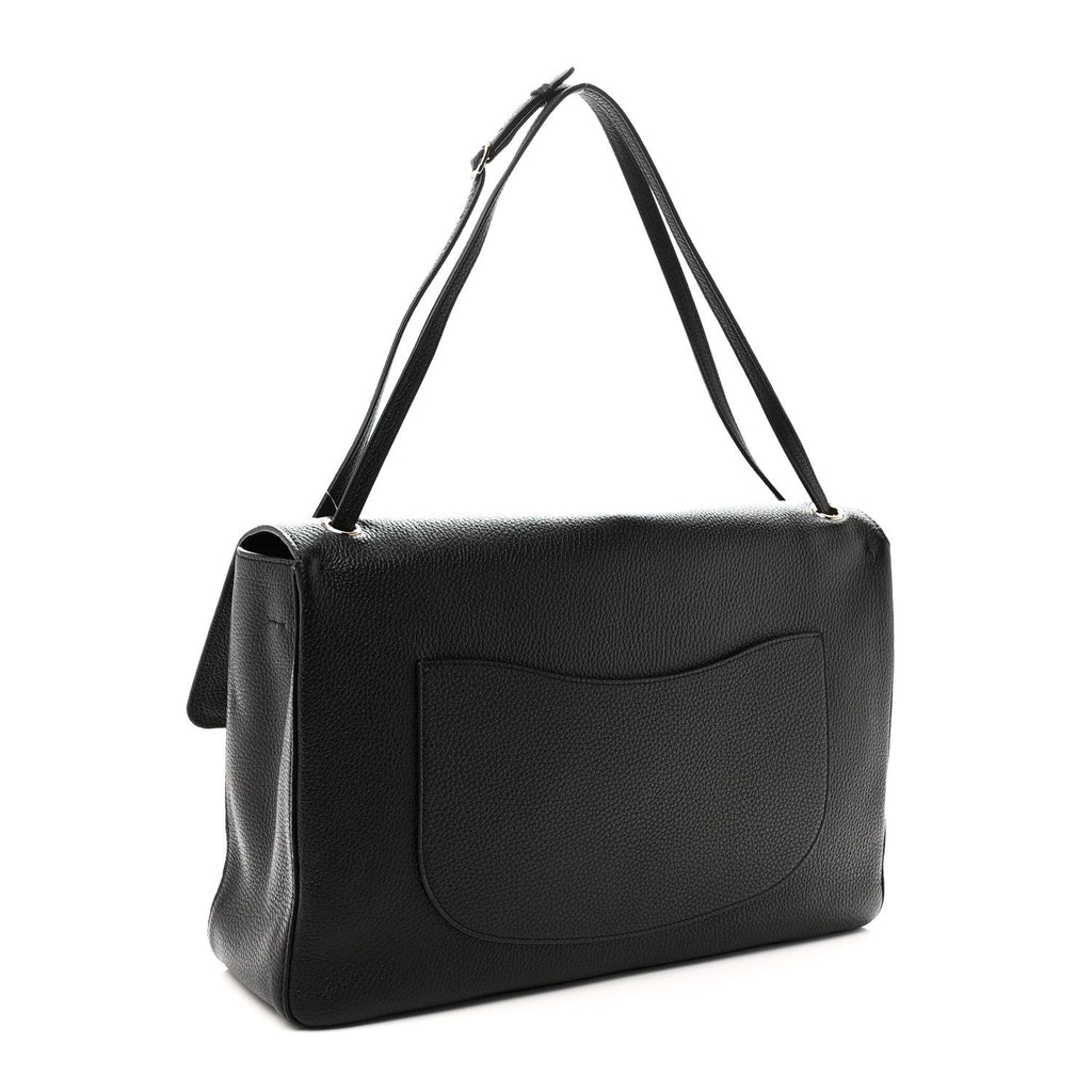 Grained Calfskin Souplissimo Maxi Flap Black
