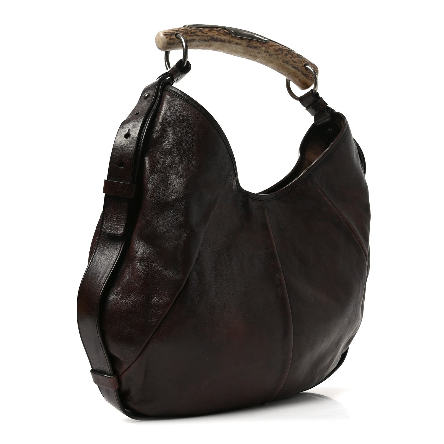 Buffalo Leather Horn Medium Mombasa Bag Brown