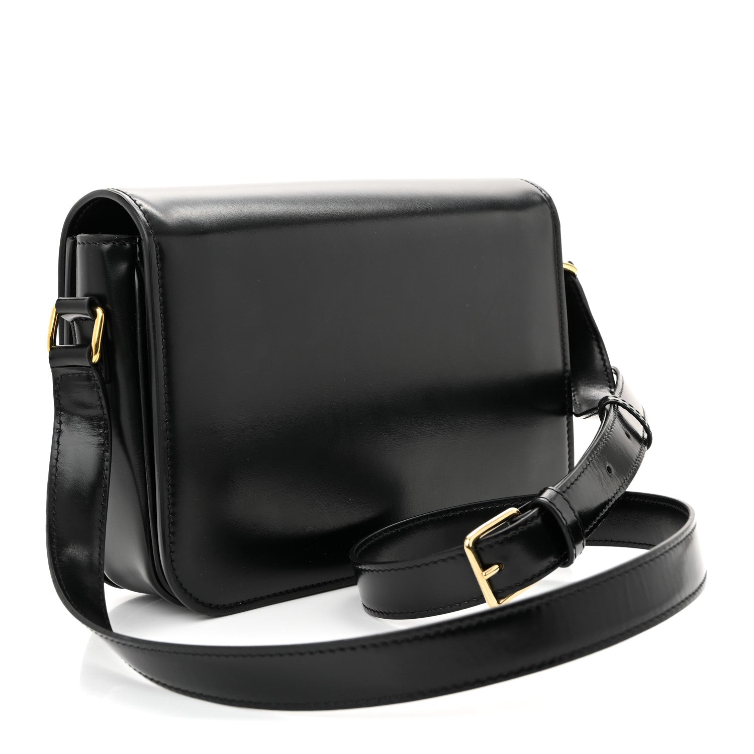 Shiny Calfskin Medium Triomphe Black