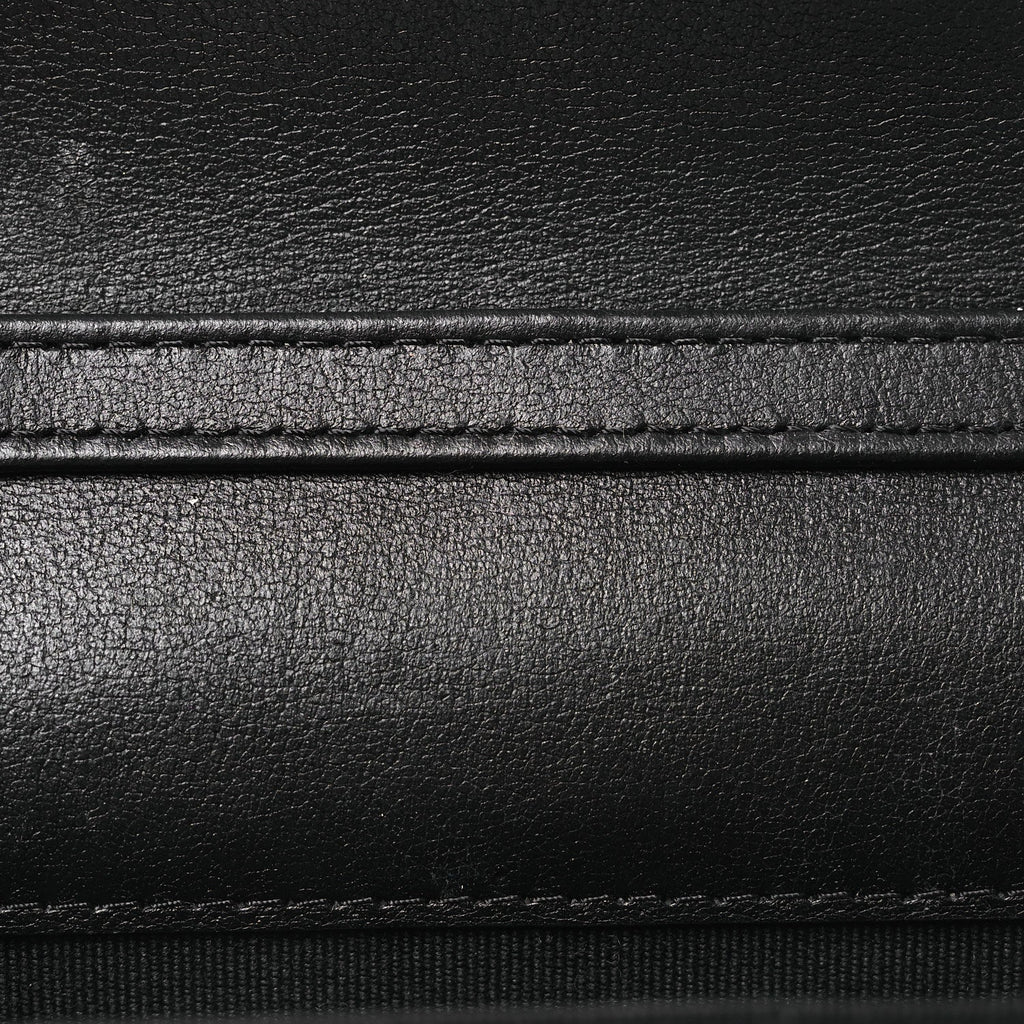 Patent Quilted Chain Around Heart Mini Chain Flap Black