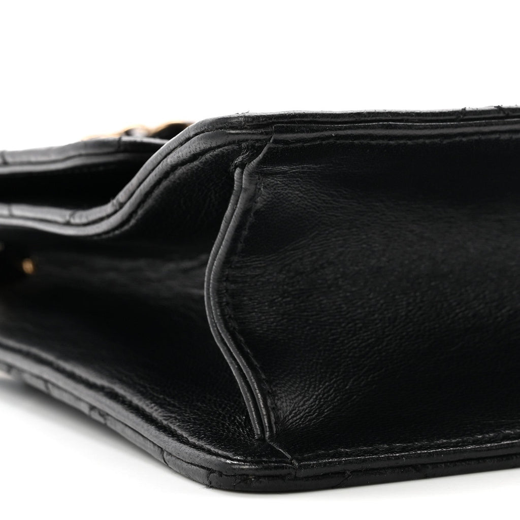 Lambskin Quilted Large Golden Class Flap Black